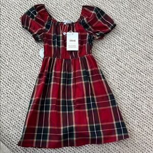 Hill House Red Tartan Plaid Kids Dress size 9/10Y - new with tags; never worn